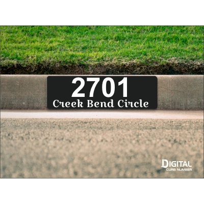 Black Custom Curb Number and Text