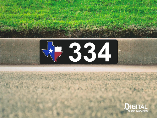 State of Texas Curb Number-Black