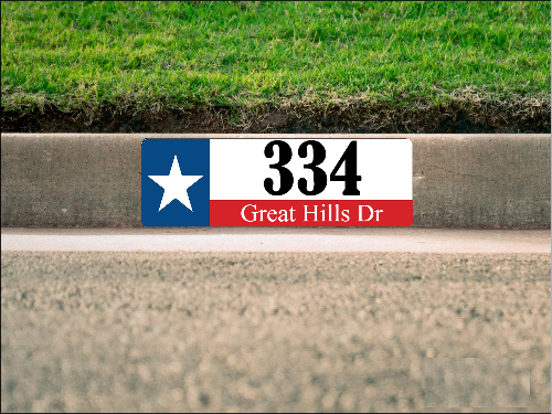 Texas Flag Curb Number/Address