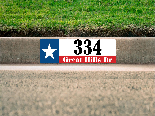 Texas Flag Curb Number/Address