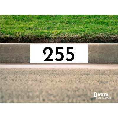 Modern White Curb Number