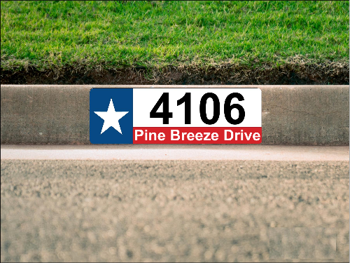 Texas Flag Curb Number/Address