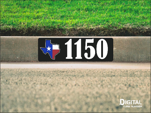 State of Texas Curb Number-Black