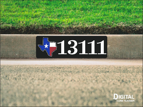 State of Texas Curb Number-Black