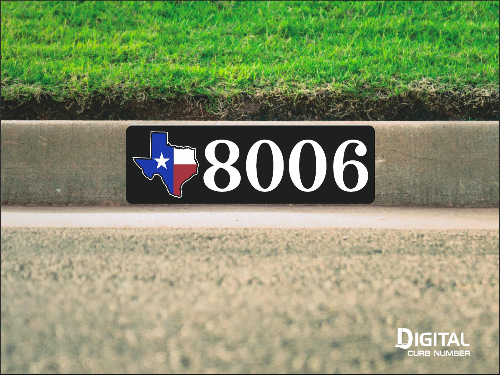 State of Texas Curb Number-Black