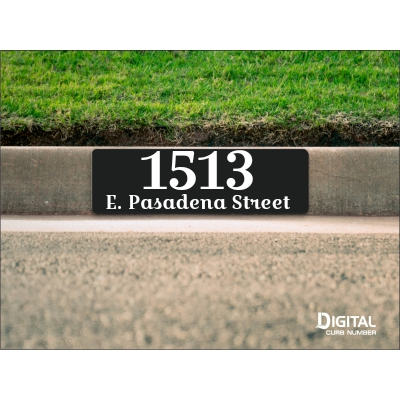 Black Custom Curb Number and Text