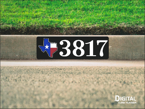 State of Texas Curb Number-Black