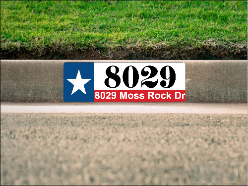 Texas Flag Curb Number/Address