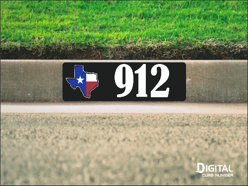 State of Texas Curb Number-Black