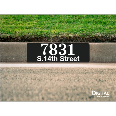 Black Custom Curb Number and Text