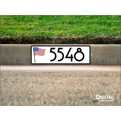 American Flag Curb Number