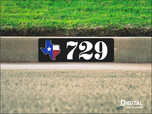 State of Texas Curb Number-Black