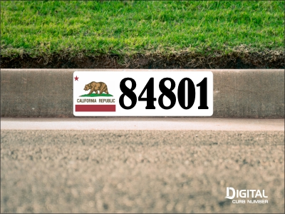 California Flag Curb Number