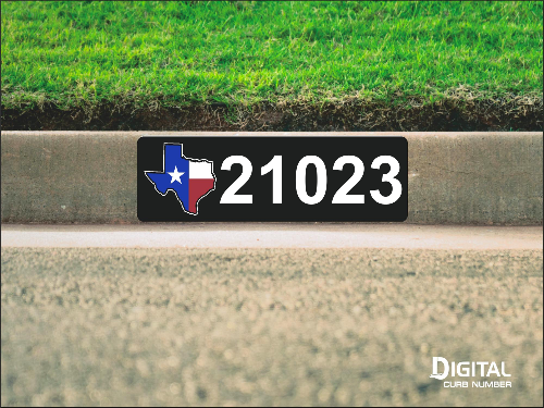 State of Texas Curb Number-Black