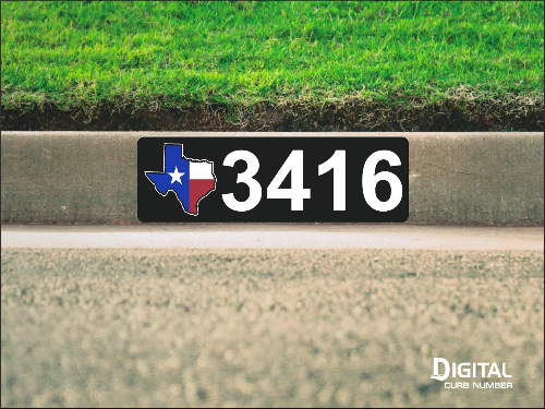 State of Texas Curb Number-Black