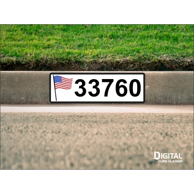 American Flag Curb Number