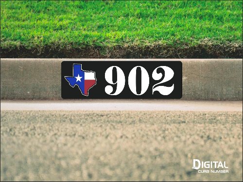 State of Texas Curb Number-Black