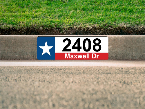 Texas Flag Curb Number/Address