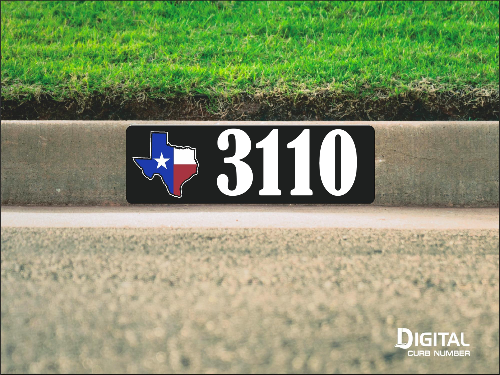 State of Texas Curb Number-Black