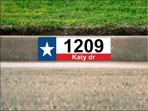 Texas Flag Curb Number/Address