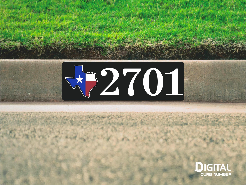 State of Texas Curb Number-Black