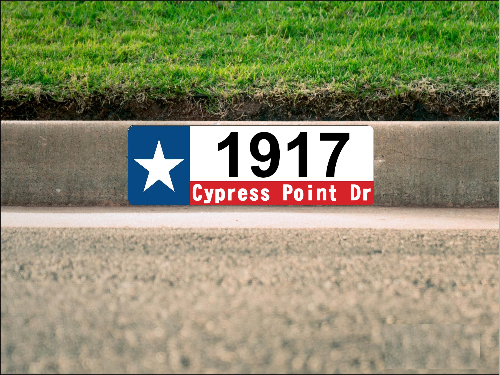 Texas Flag Curb Number/Address