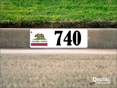 California Flag Curb Number