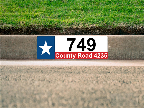 Texas Flag Curb Number/Address