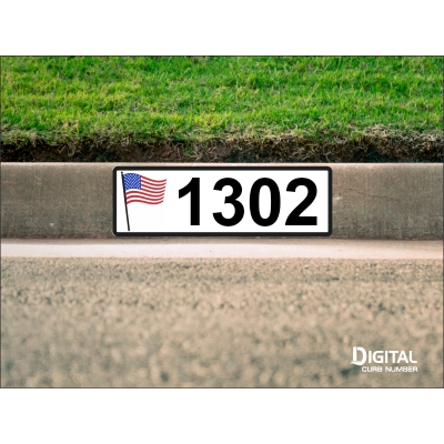 American Flag Curb Number