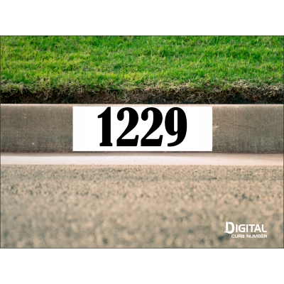 Modern White Curb Number