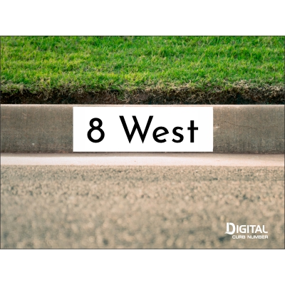 Modern White Curb Number