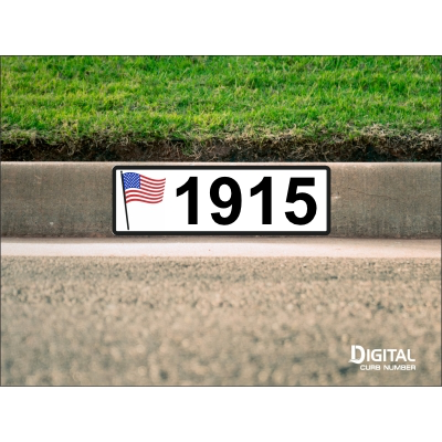 American Flag Curb Number