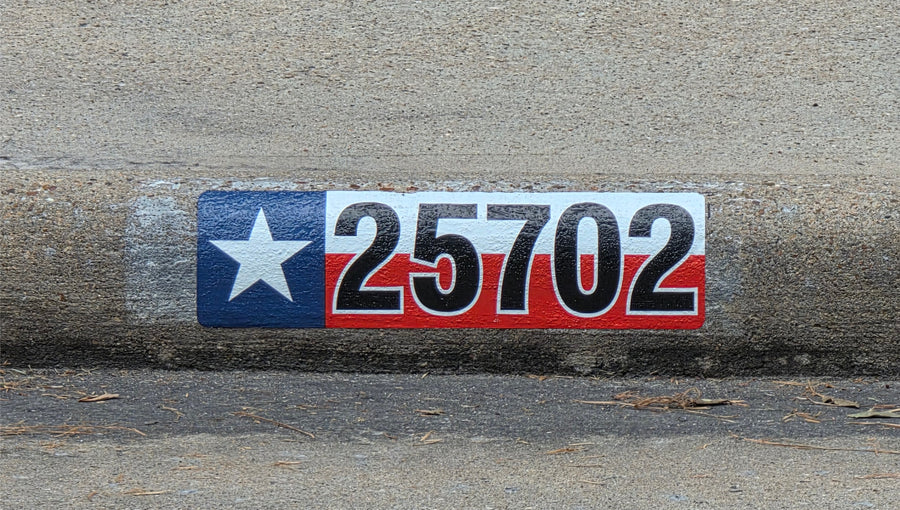 Texas Flag Curb Number