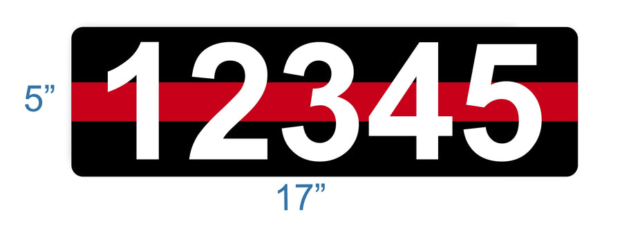 Thin Red Line Flag Curb Number