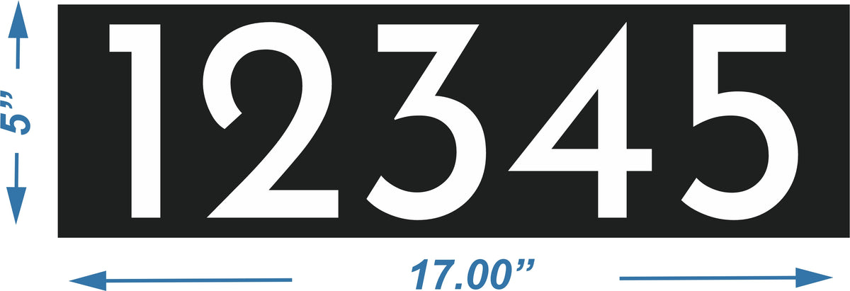 Modern Black Curb Number - Digital Curb Number