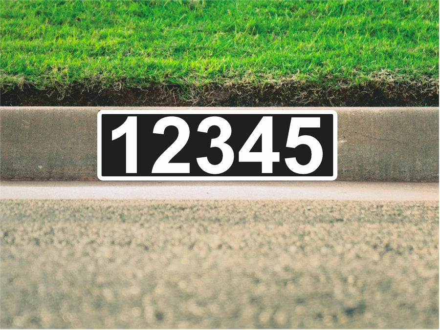 painted curb numbers