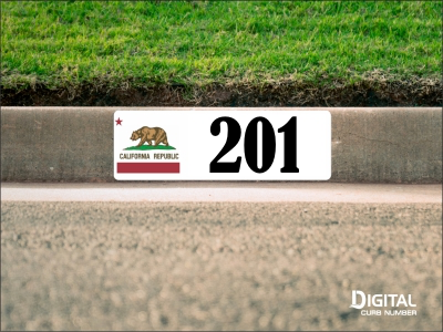 California Flag Curb Number