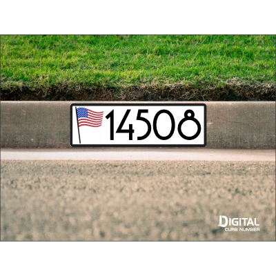 American Flag Curb Number