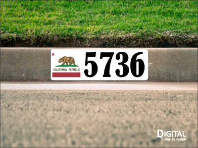 California Flag Curb Number