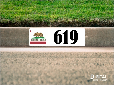 California Flag Curb Number