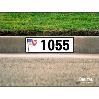 American Flag Curb Number