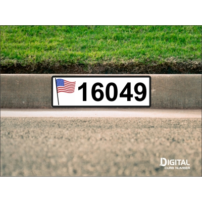 American Flag Curb Number