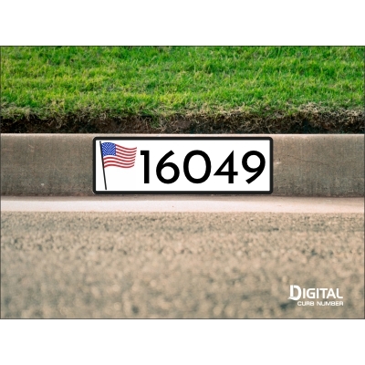 American Flag Curb Number