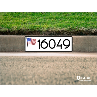 American Flag Curb Number