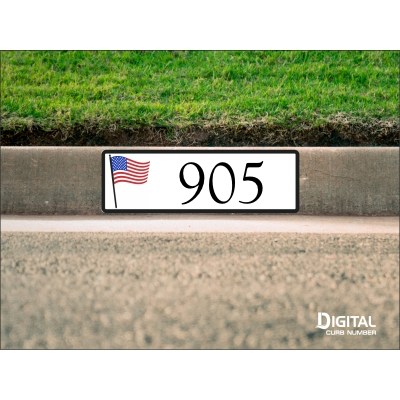 American Flag Curb Number