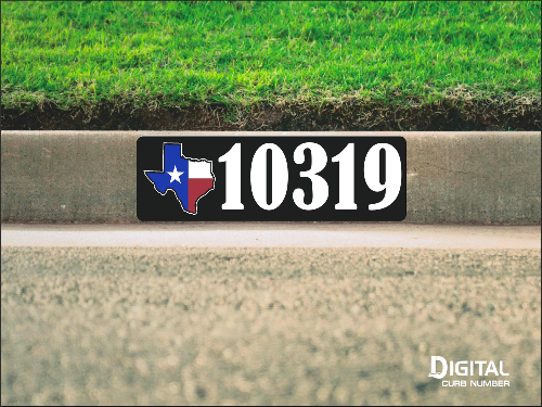 State of Texas Curb Number-Black