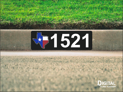 State of Texas Curb Number-Black