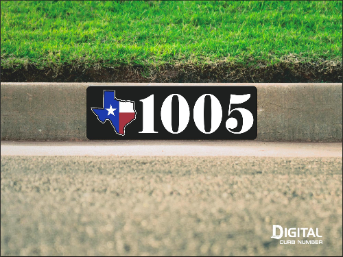 State of Texas Curb Number-Black