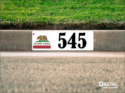 California Flag Curb Number