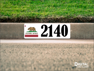 California Flag Curb Number